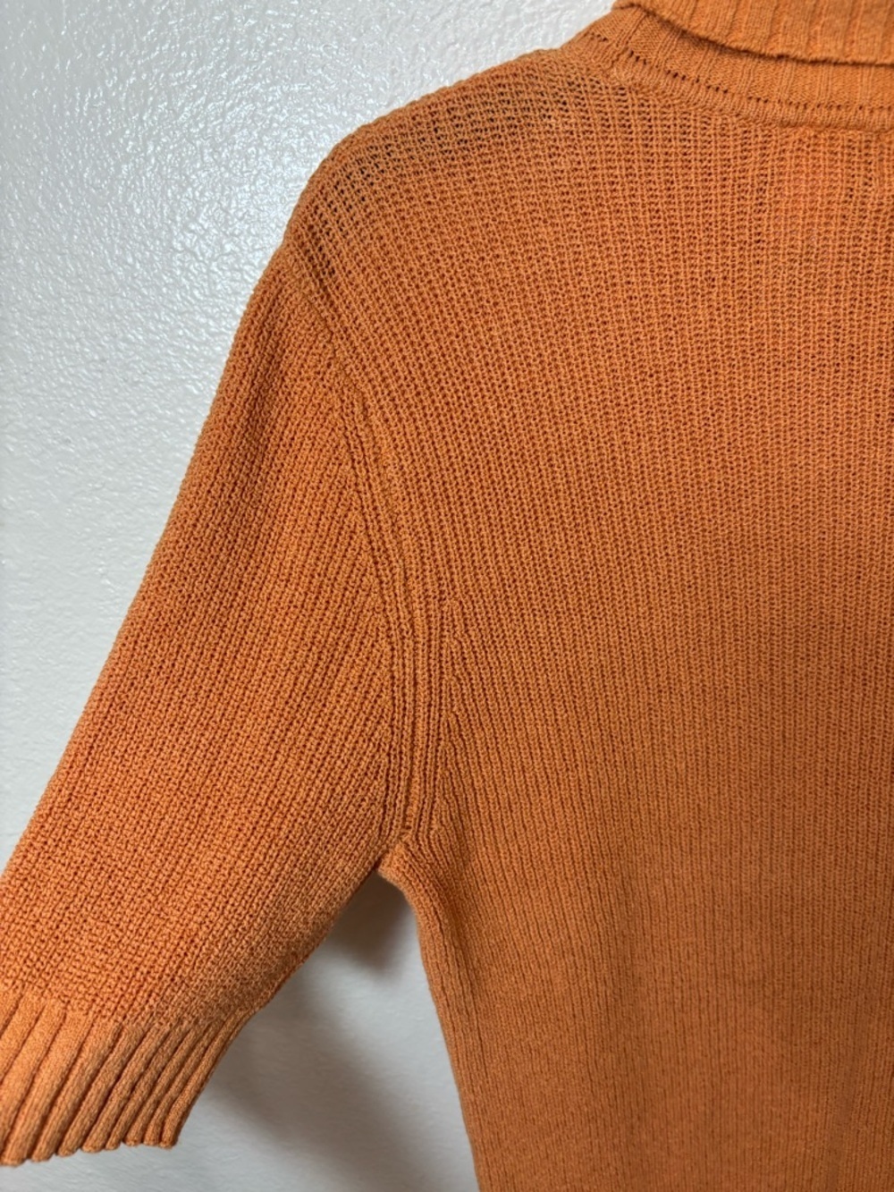 Liz Claiborne silk chic minimalist Short-Sleeve Turtleneck Sweater - Orange - Picture 5 of 6